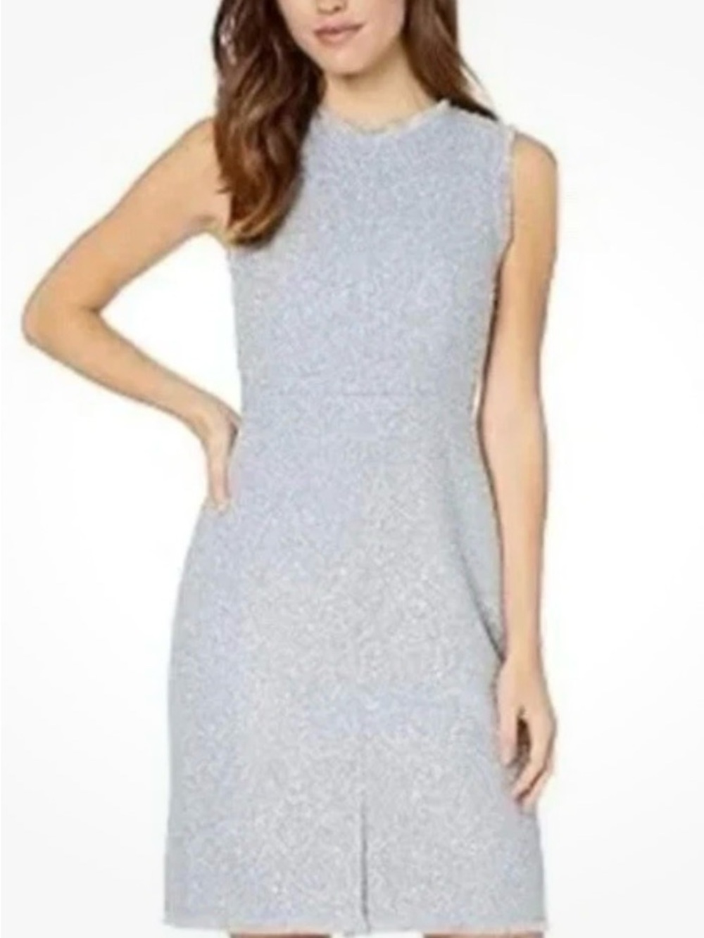 kate spade Silver Sparkle Sleeveless Midi Sheath Dress 2 New without tags - Picture 6 of 6